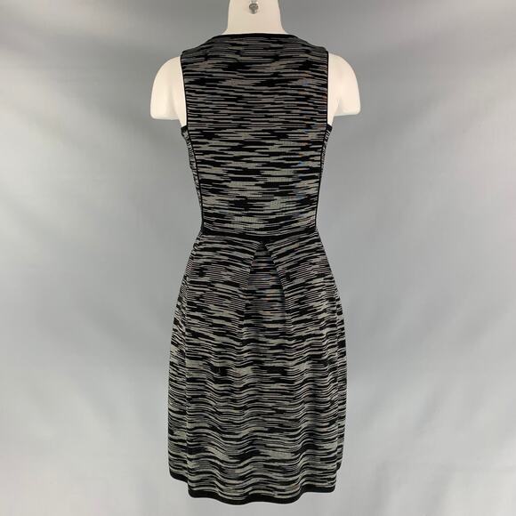 M MISSONI Size 4 Black White Knit A-Line Dress - Picture 3 of 5